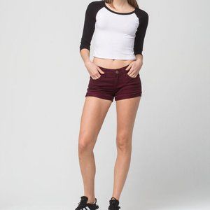 RSQ Denim Maroon Shorts